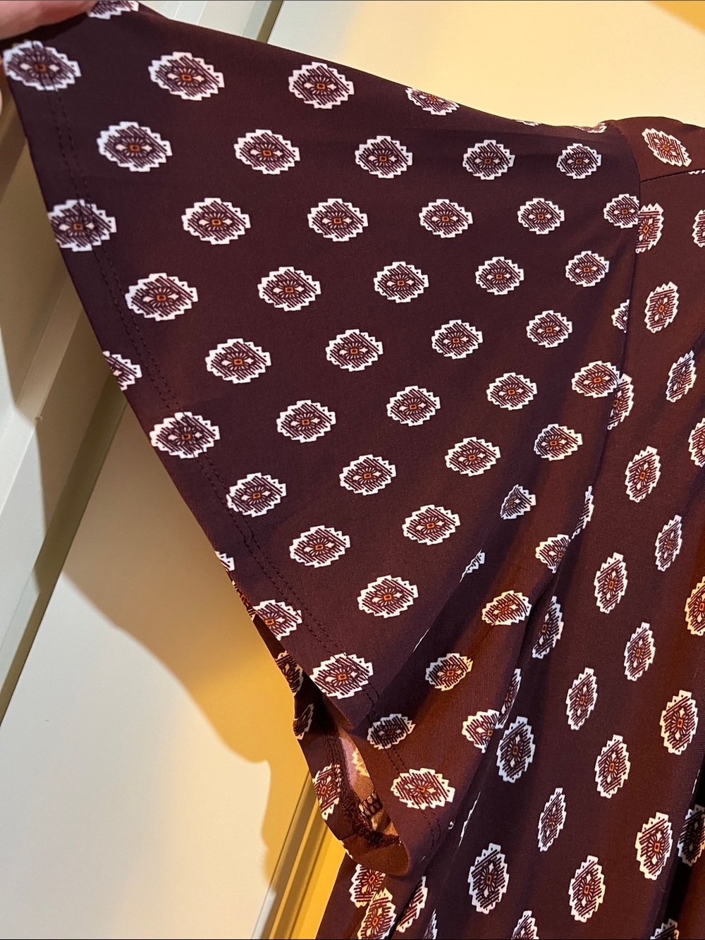 Lane Bryant Burgundy Printed Midi Dress with Drawstring Waist H334 - Picture 4 of 13